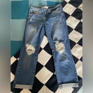 Denizen from Levi's Blue Straight Leg Jeans with Distressed Details